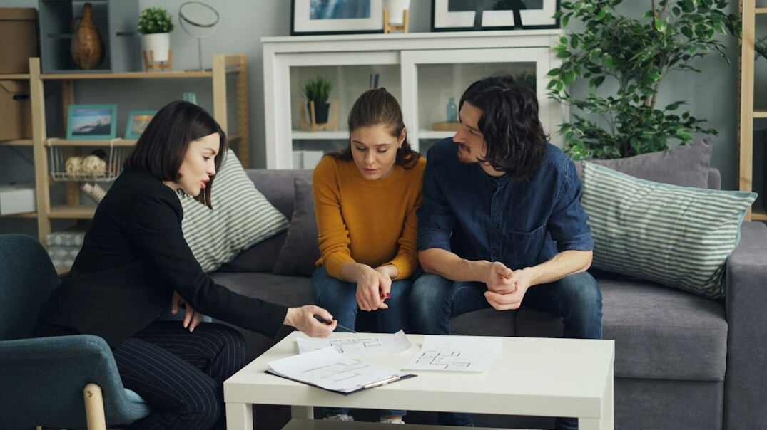 family reviewing insurance documents