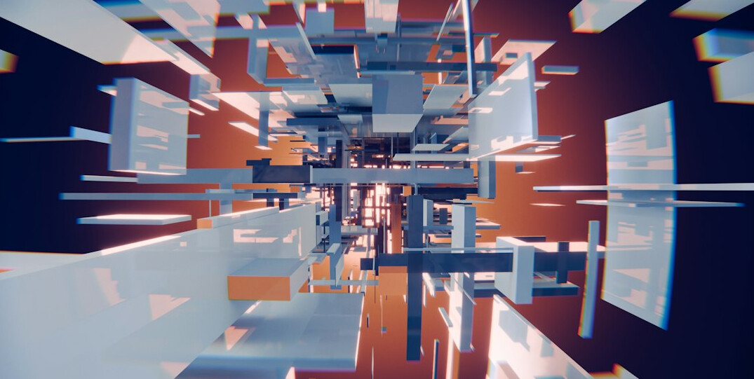 Abstract visualization of a digital server network